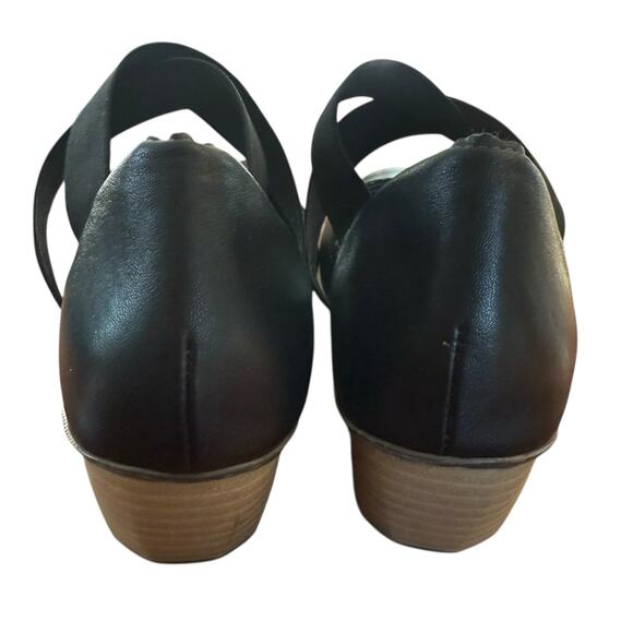 Riker Women's Mariah Black Leather Slip On Heeled Mary Jane Elastic Straps - 39 - Picture 8 of 10